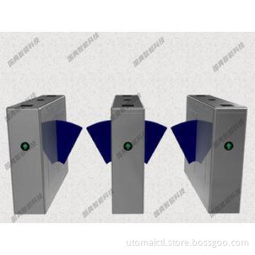 Double Wing IR Sensor Flap Barrier Gate Card Reader Or Push